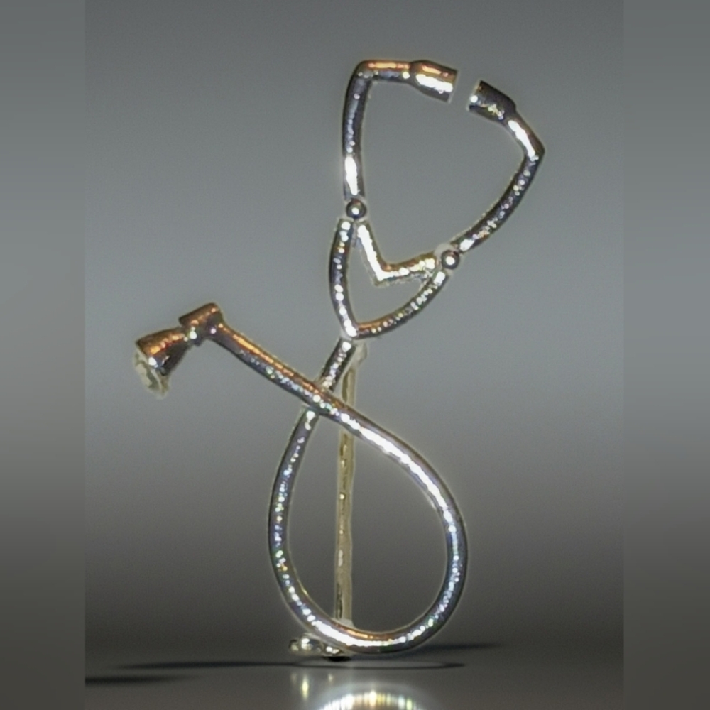 Chic Silver Medical Brooch